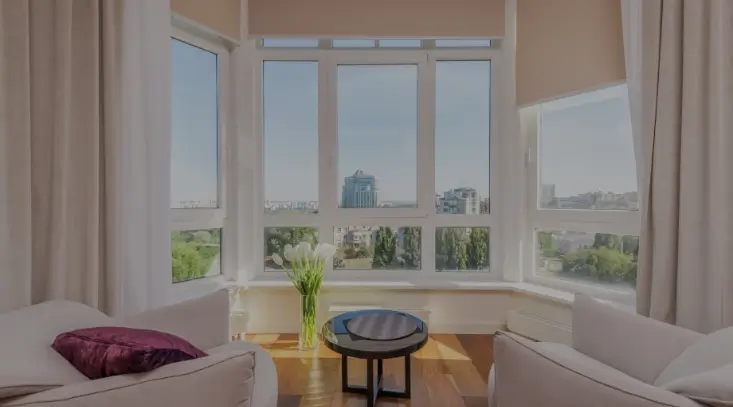 Interior view from a clean window overlooking London